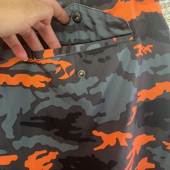 Split Orange/Black And Gray Como Surfer Skater Shorts Size 32 - Picture 9 of 15